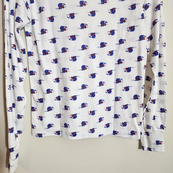 Vintage Cutty Rock Purple cat with red scarf print turtleneck woman's size small - Picture 5 of 11
